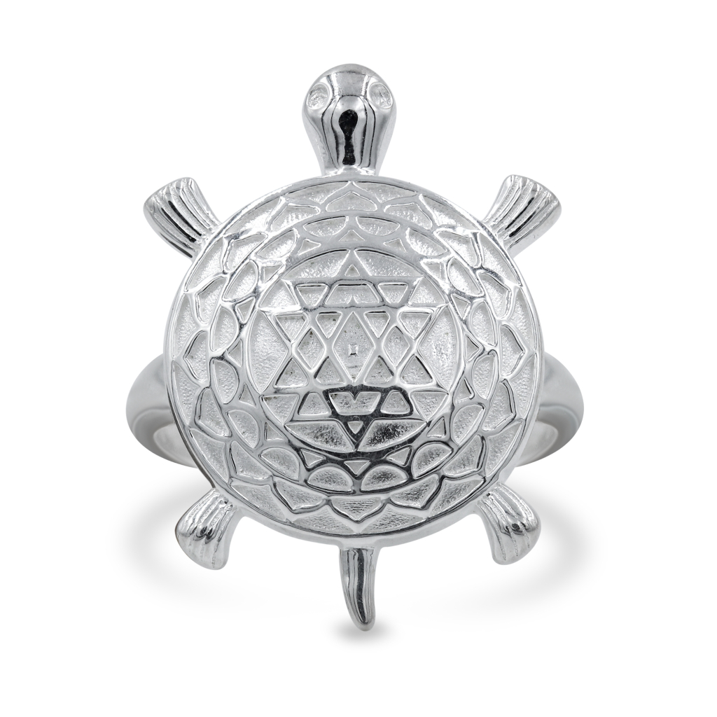 Shree Laxmi Kashyap Dhan Yantra Tortoise Silver Rings