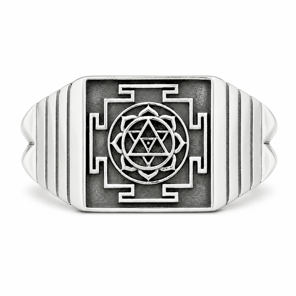 925 Sterling Silver Lord Shiva Yantra Ring for Men