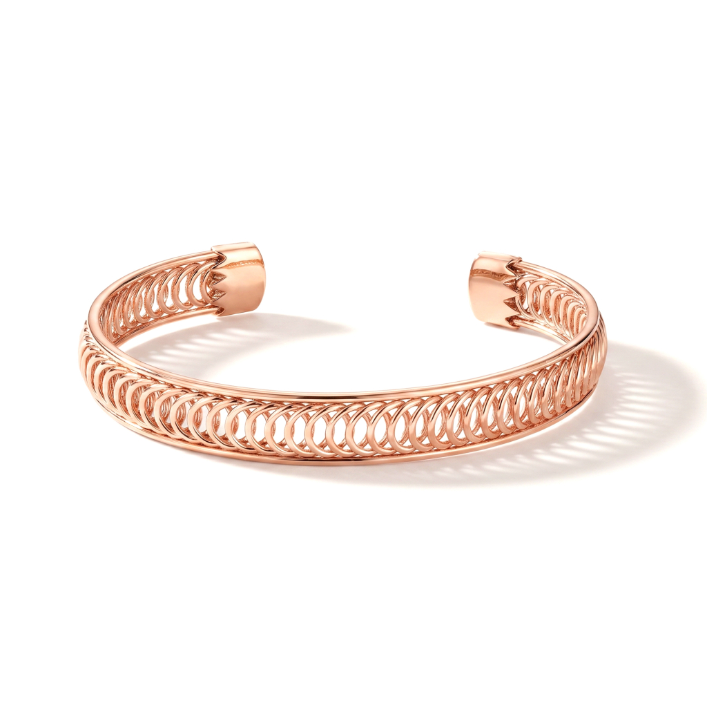Surya Shakti Copper Interlocking Loop Cuff Bangle