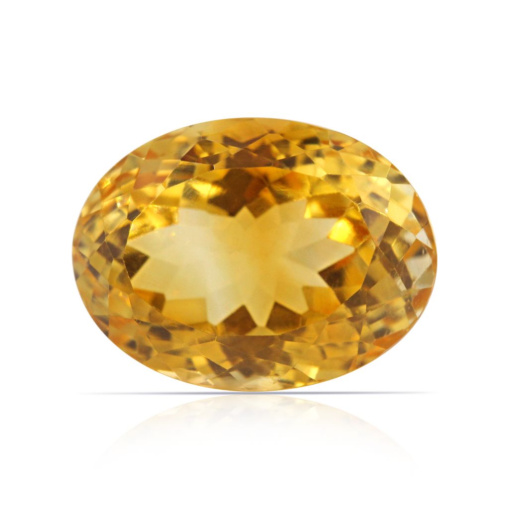 Yellow Citrine (Sunela) Oval Cut 12.57 Carat