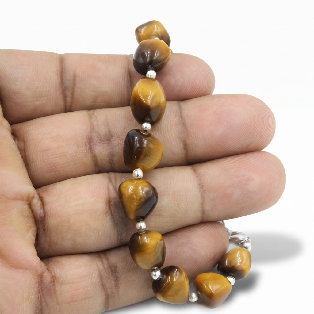 Tiger Eye Tumbled Beaded Necklace
