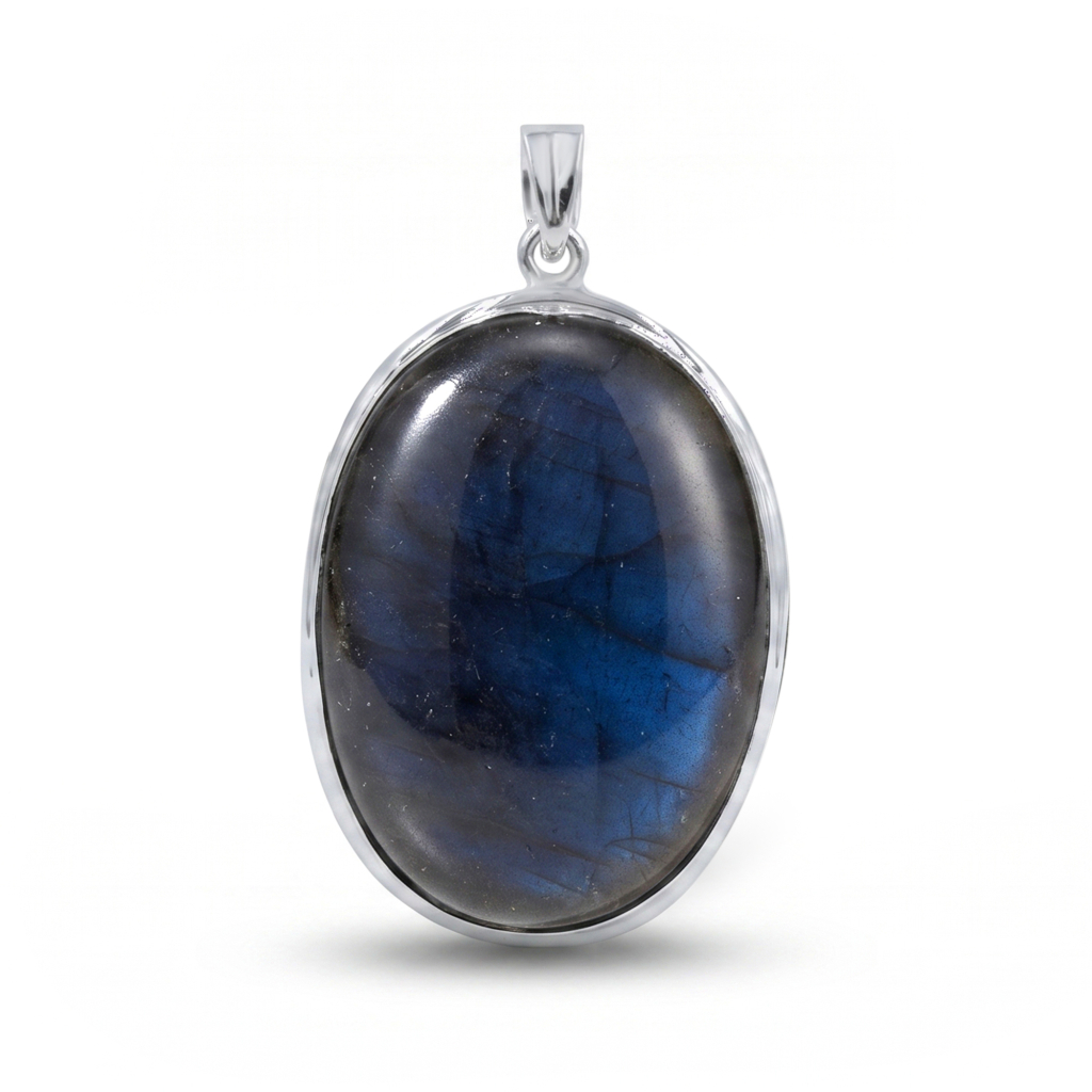 Natural Labradorite Rahu Energy Sterling Silver Pendant