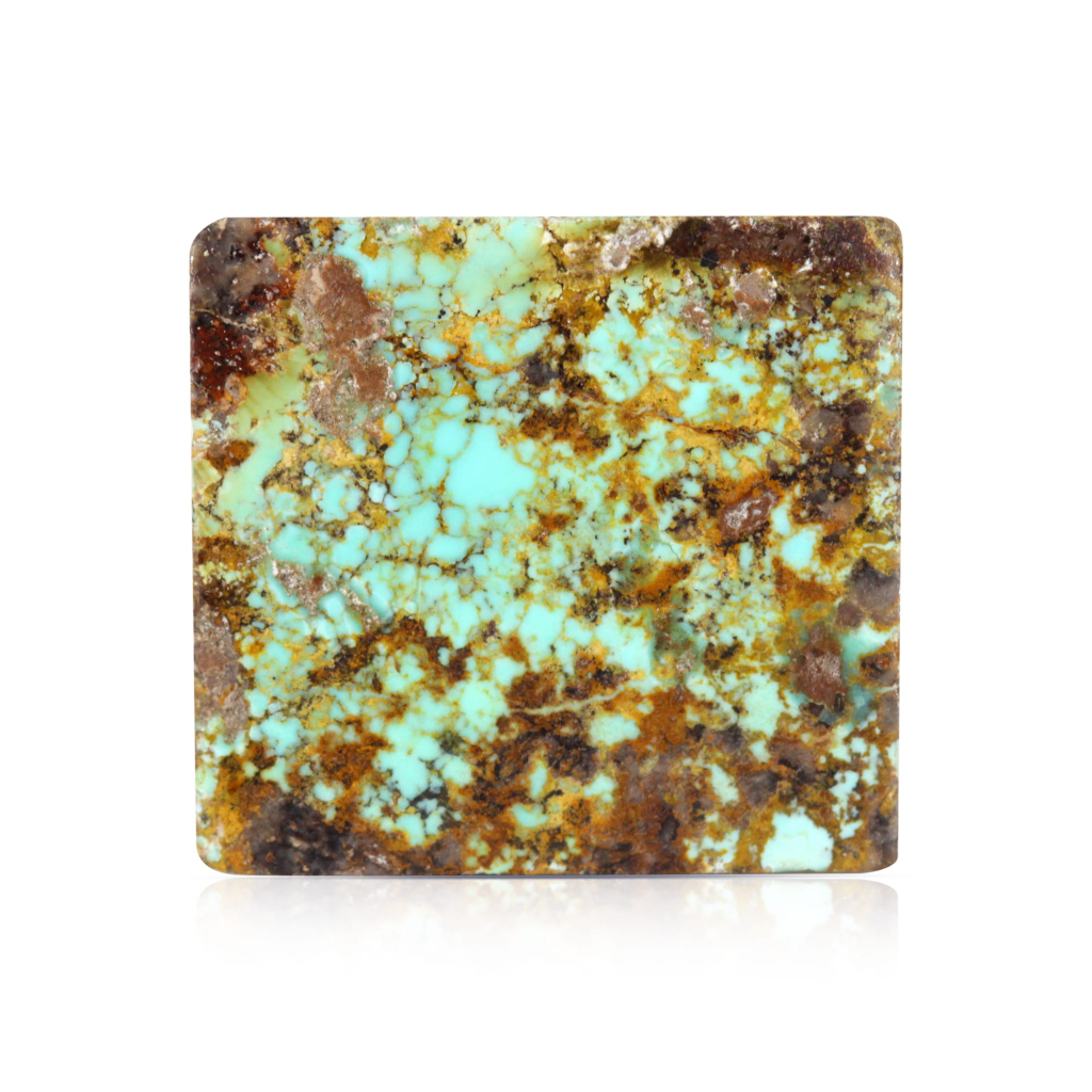 Nishapuri Irani Firoza Turquoise Square Stone 18 Carat
