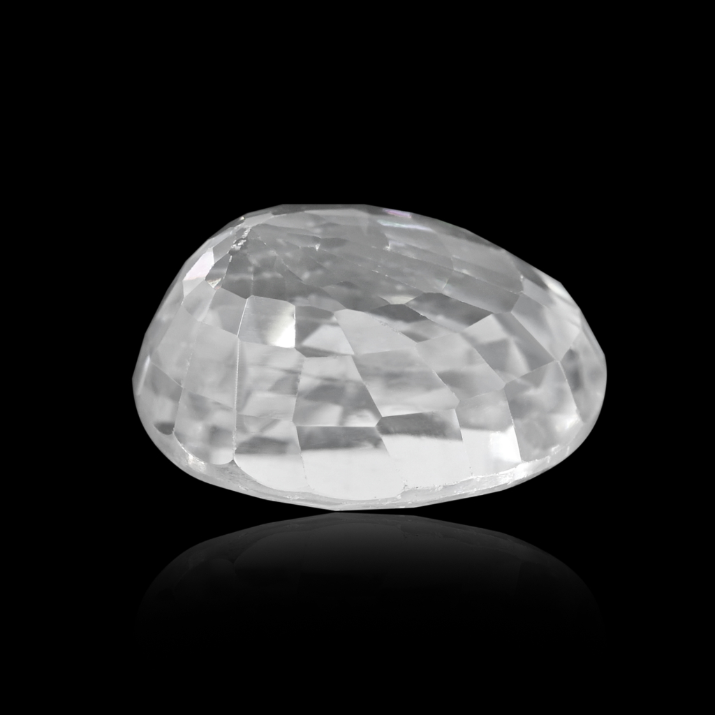 Natural White Zircon Oval Cut Birthstone 6.01 Carat