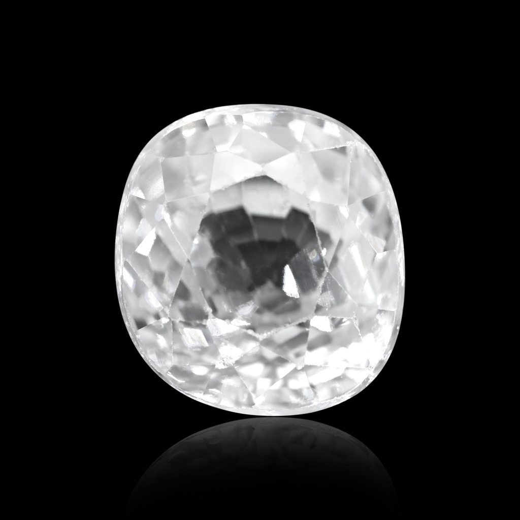 Natural White Zircon Cushion Cut Birthstone 5.20 Carat