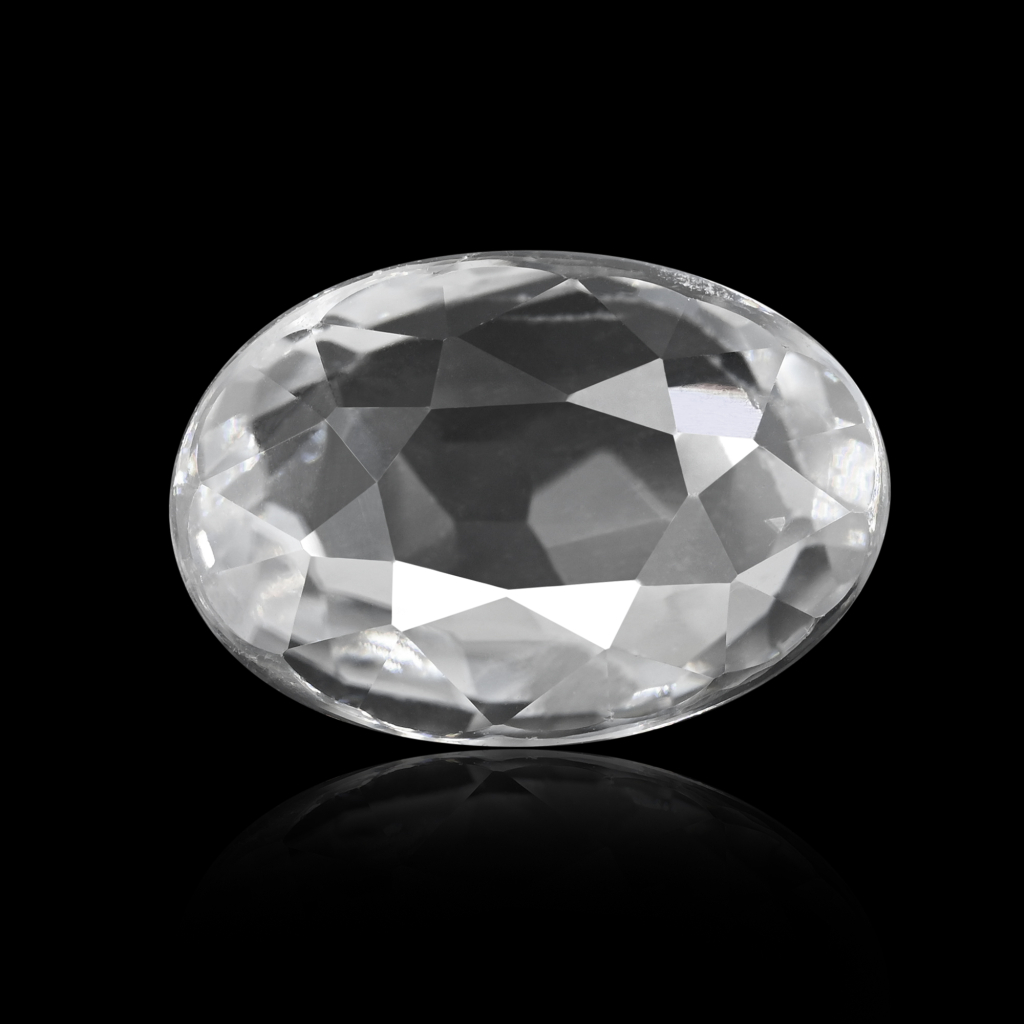 Natural White Zircon Oval Cut Birthstone 6.80 Carat