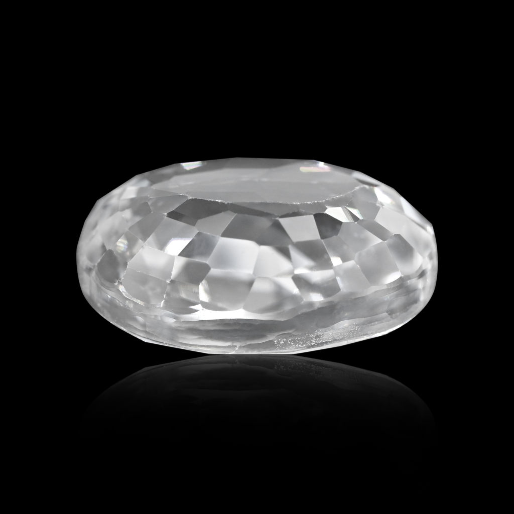 Natural White Zircon Oval Cut Birthstone 6.80 Carat
