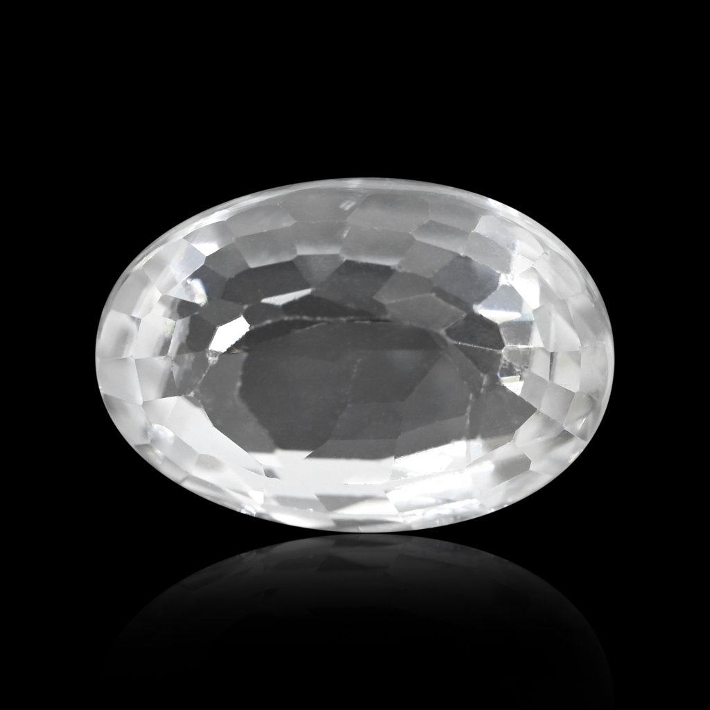 Natural White Zircon Oval Cut Birthstone 6.80 Carat