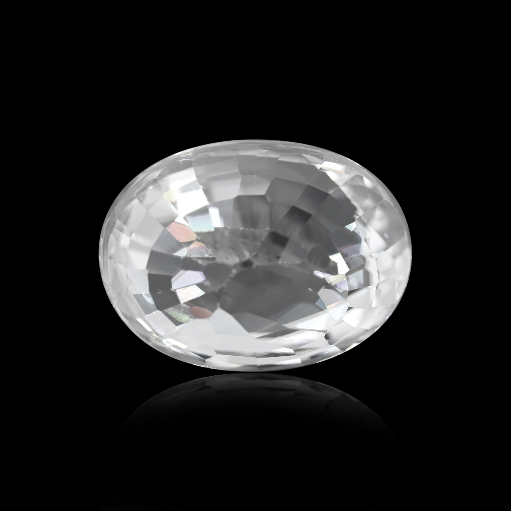Natural White Zircon Oval Cut Birthstone 9.40 Carat