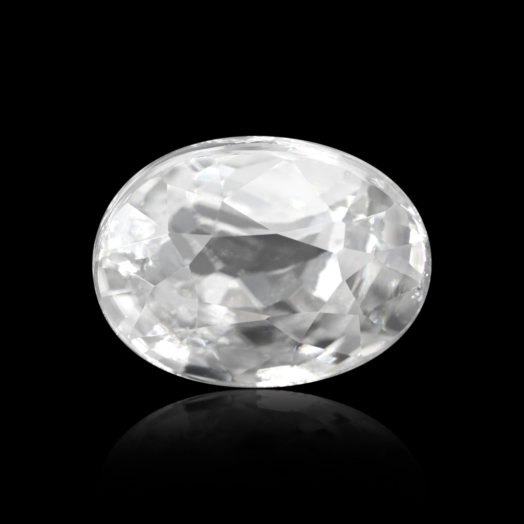 Natural White Zircon Oval Cut Birthstone 9.40 Carat