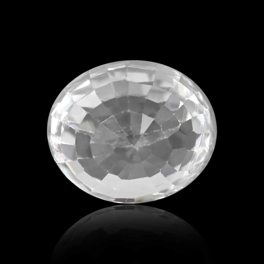 Natural White Zircon Oval Cut Birthstone 6.30 Carat