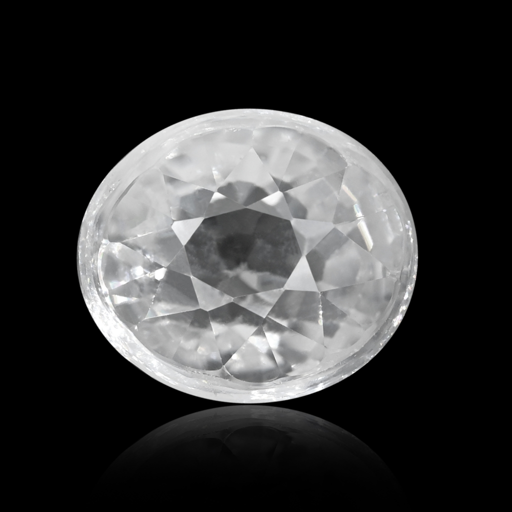Natural White Zircon Oval Cut Birthstone 6.30 Carat