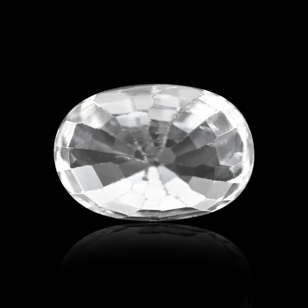 Natural White Zircon Oval Cut Birthstone 5.01 Carat