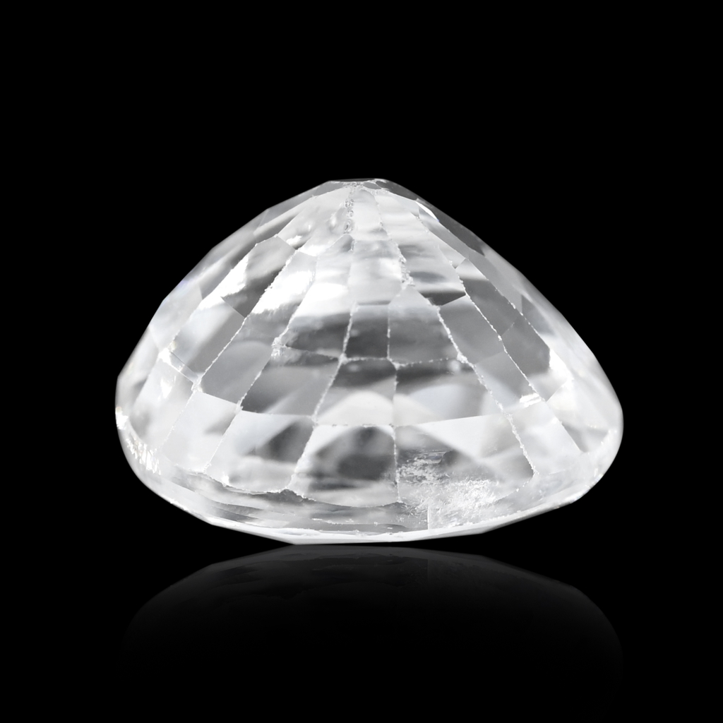 Natural White Zircon Oval Cut Birthstone 5.01 Carat