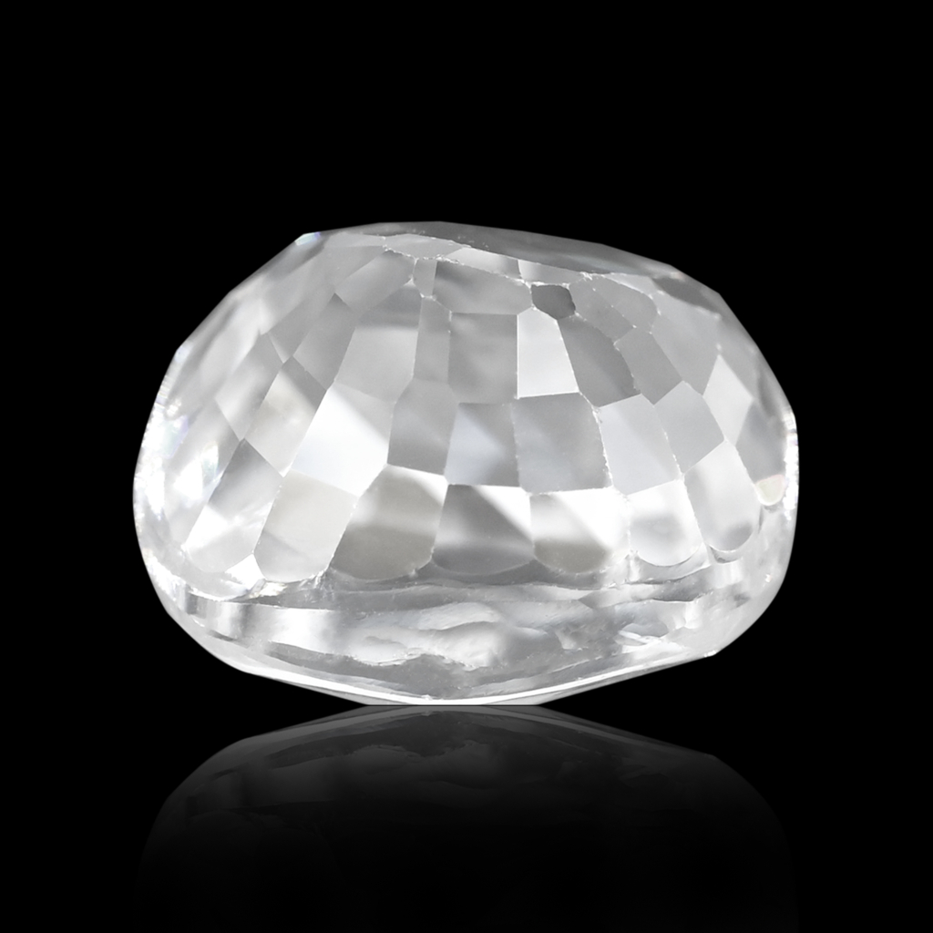 Natural White Zircon Oval Cut Birthstone 6.20 Carat