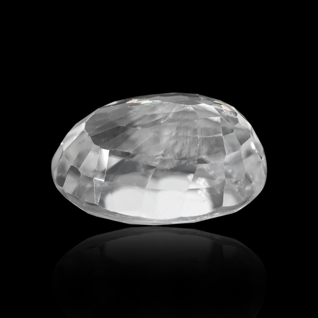 Natural White Zircon Oval Cut Birthstone 5.90 Carat