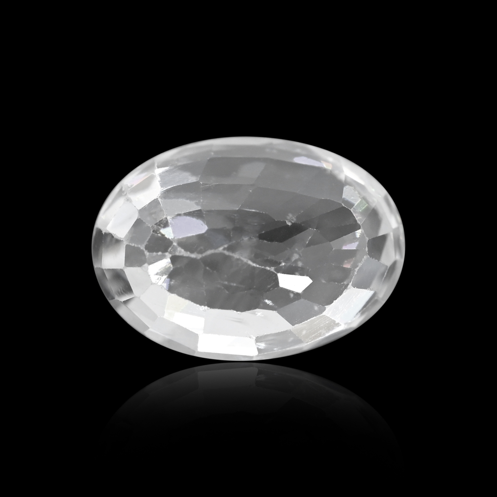 Natural White Zircon Oval Cut Birthstone 5.90 Carat