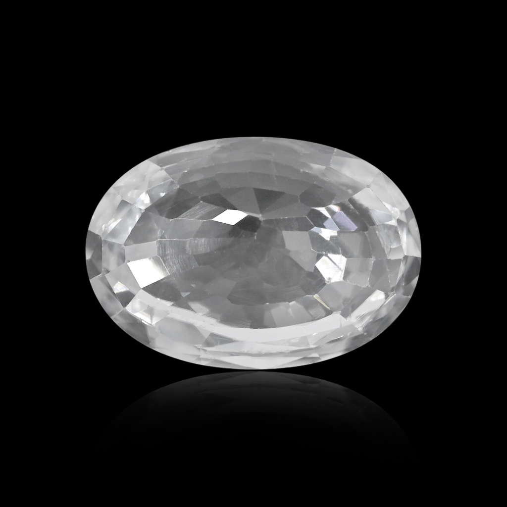 Natural White Zircon Oval Cut Birthstone 7.20 Carat