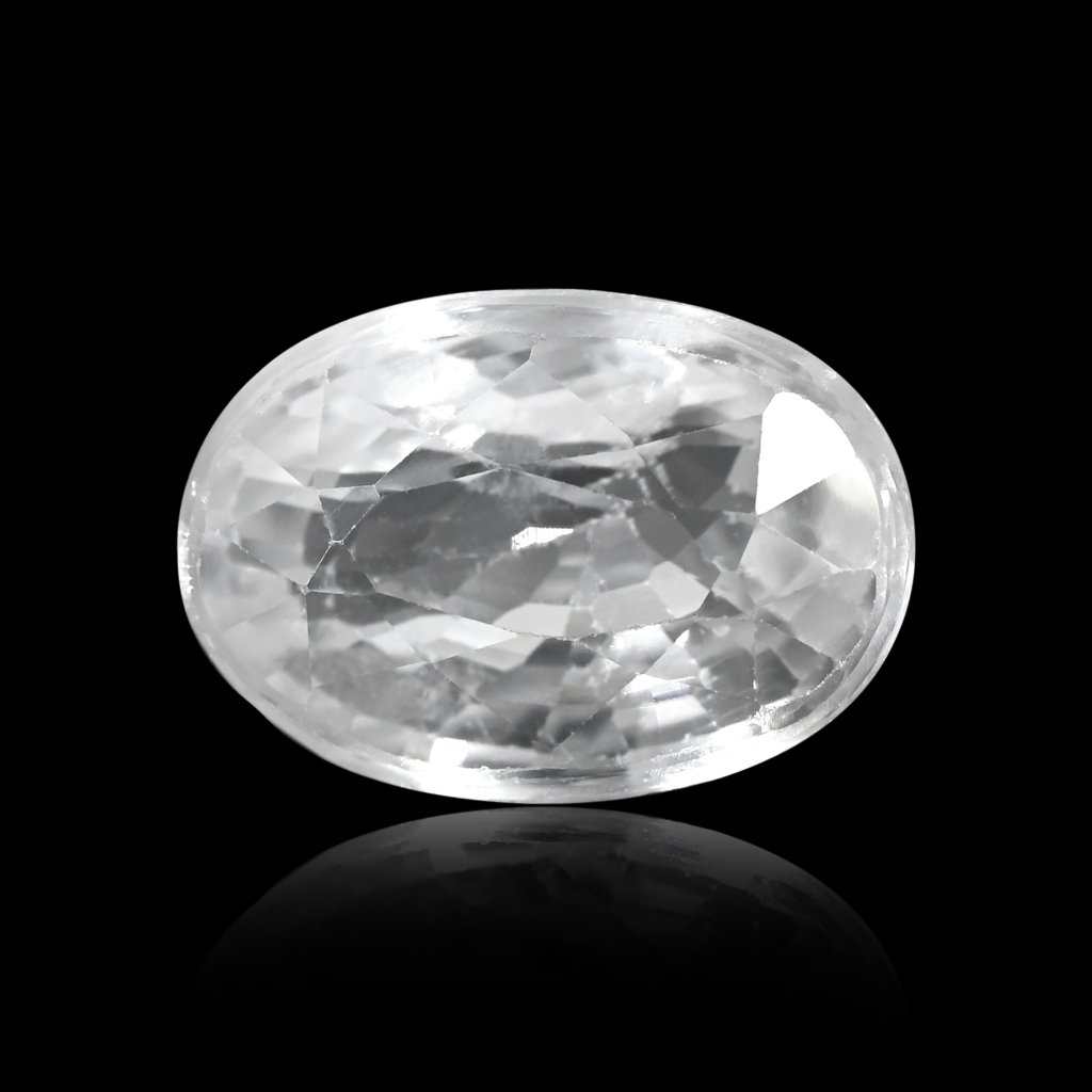 Natural White Zircon Oval Cut Birthstone 5.30 Carat