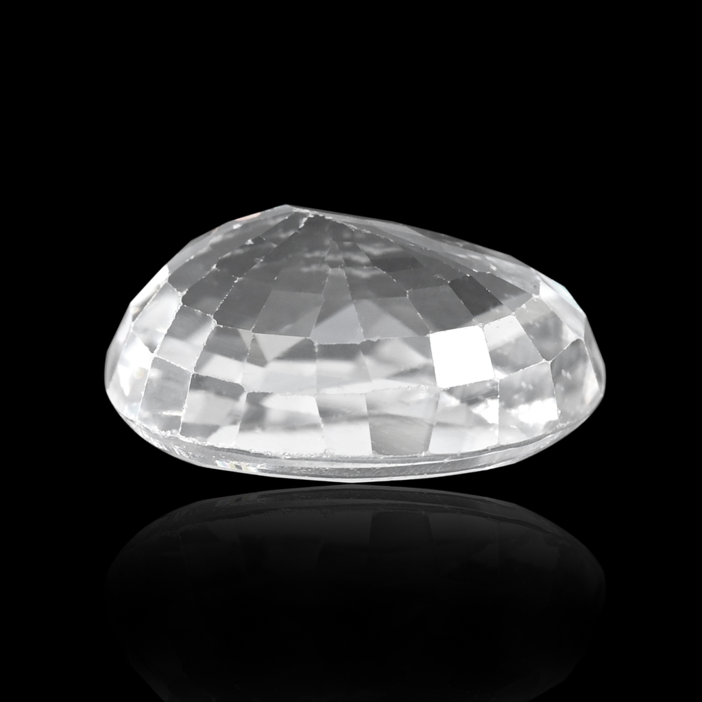 Natural White Zircon Oval Cut Birthstone 5.30 Carat