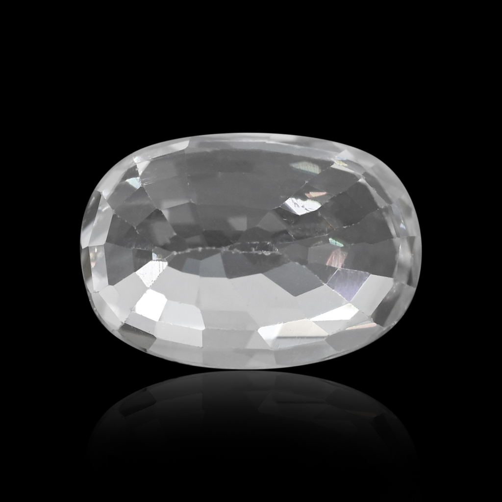 Natural White Zircon Oval Cut Birthstone 5.40 Carat