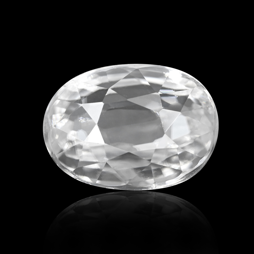 Natural White Zircon Oval Cut Birthstone 5.70 Carat