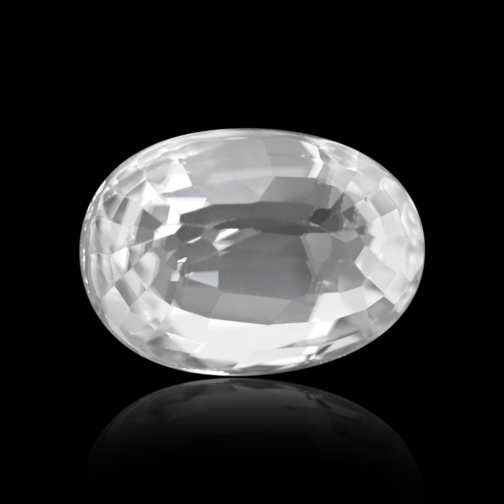 Natural White Zircon Oval Cut Birthstone 5.70 Carat