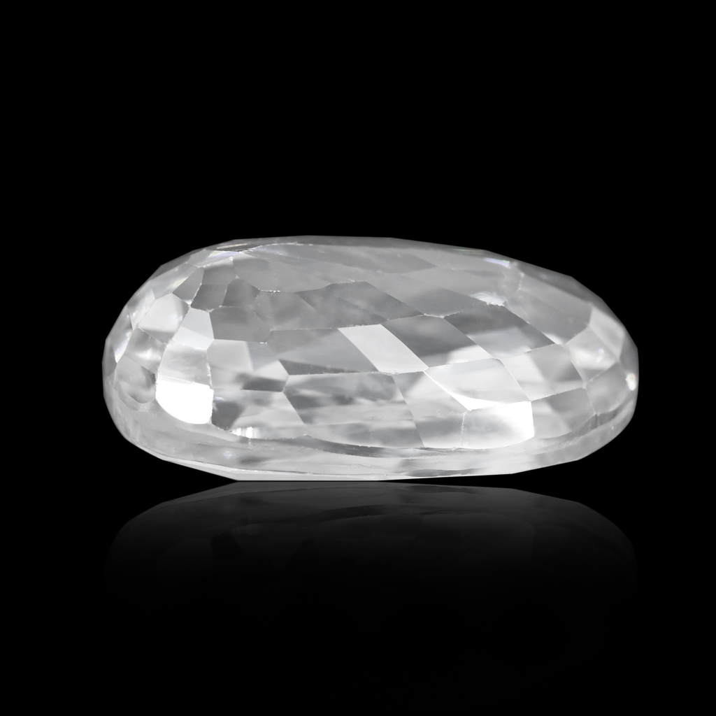 Natural White Zircon Oval Cut Birthstone 6 Carat