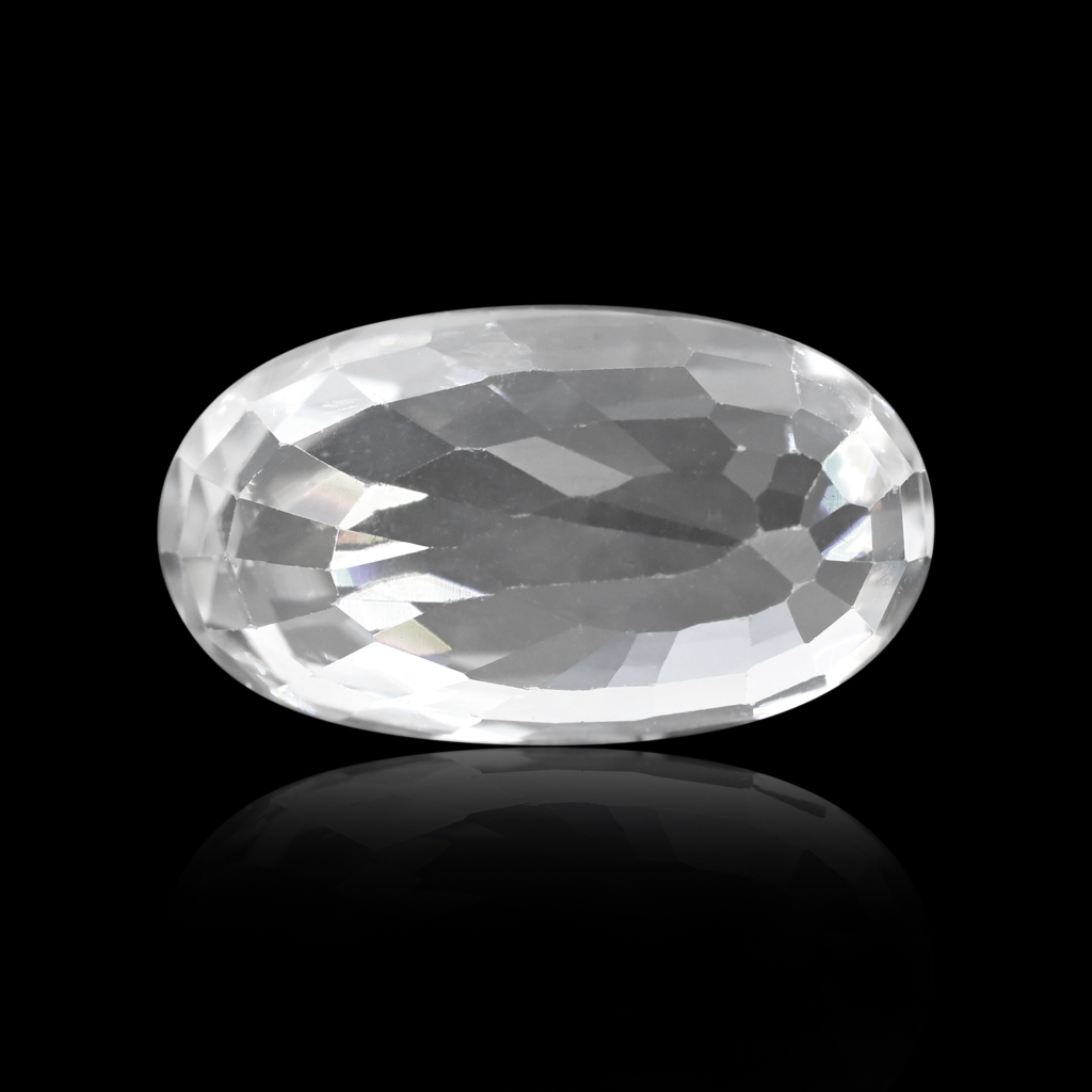 Natural White Zircon Oval Cut Birthstone 6 Carat