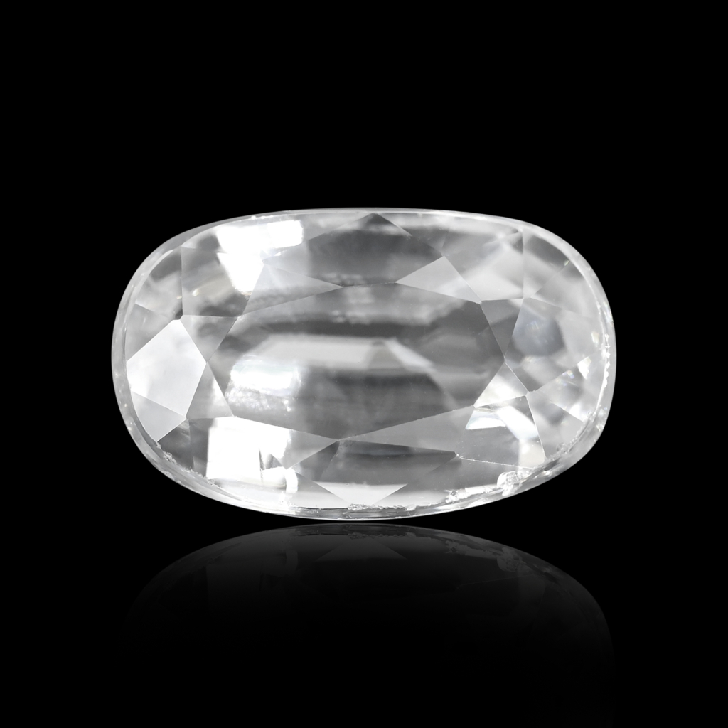 Natural White Zircon Oval Cut Birthstone 7.90 Carat