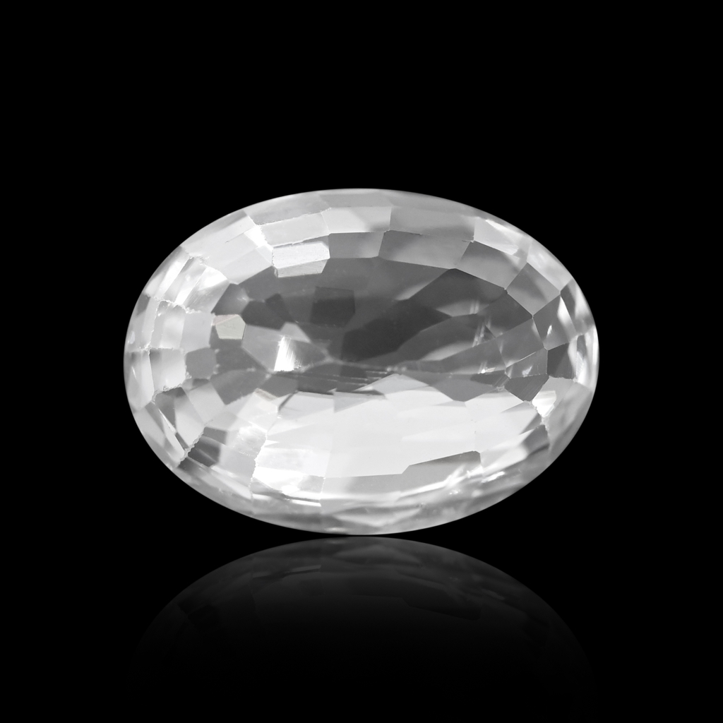 Natural White Zircon Oval Cut Birthstone 6.0 Carat