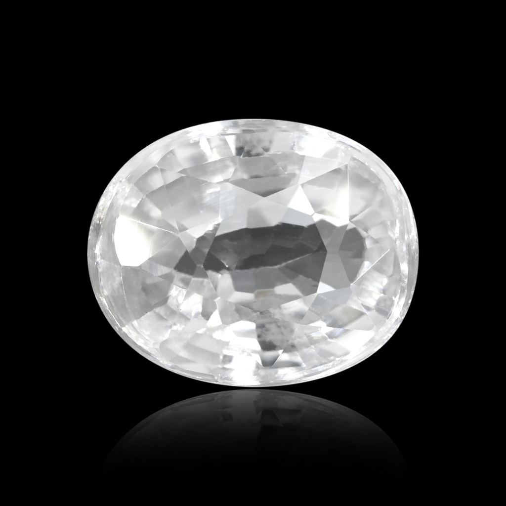 Natural White Zircon Oval Cut Birthstone 5.50 Carat