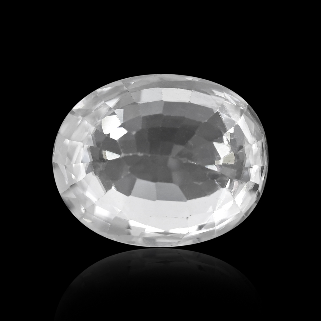Natural White Zircon Oval Cut Birthstone 5.50 Carat