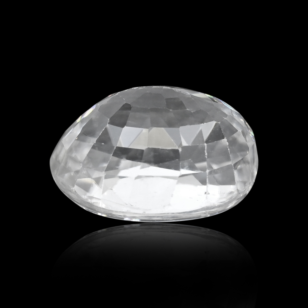 Natural White Zircon Oval Cut Birthstone 5.50 Carat