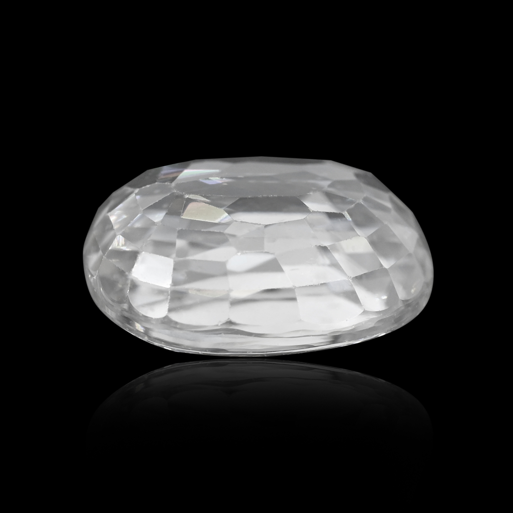 Natural White Zircon Oval Cut Birthstone 5.70 Carat