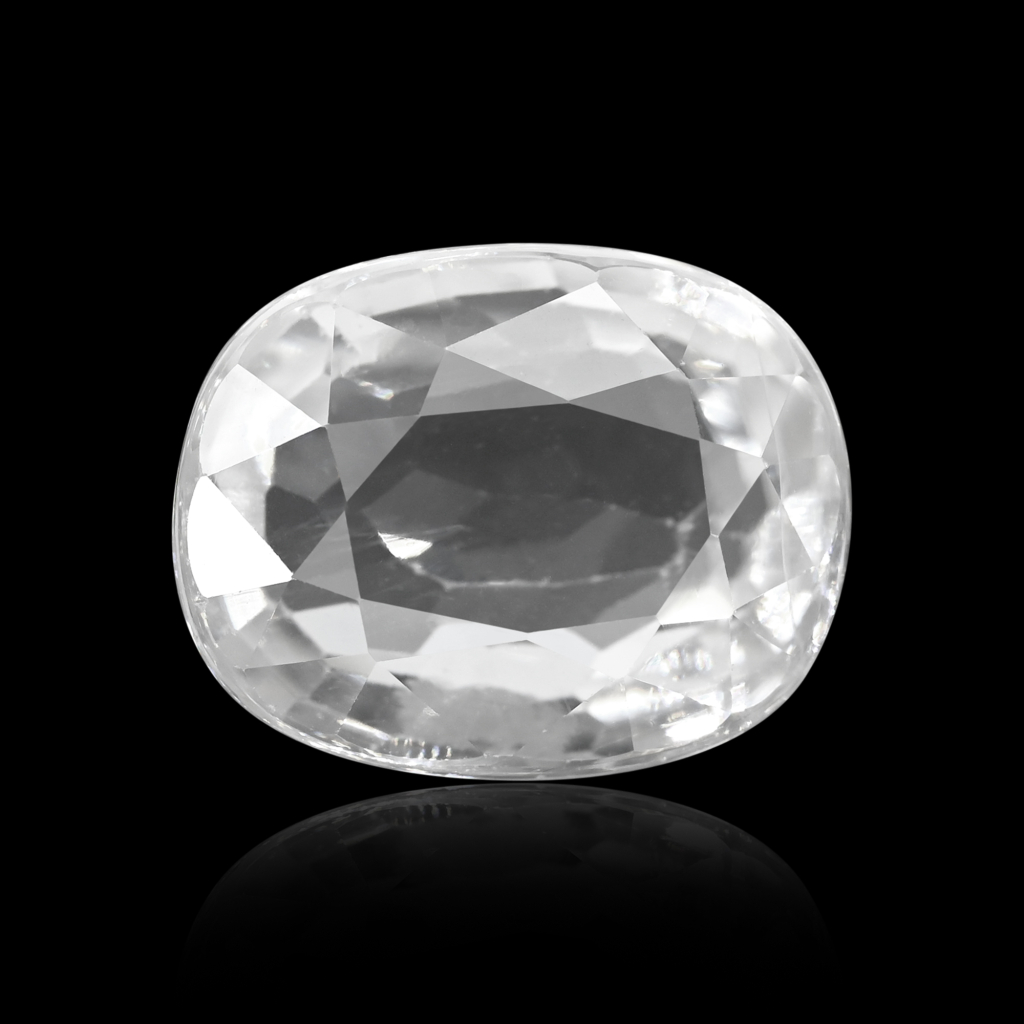 Natural White Zircon Oval Cut Birthstone 5.70 Carat