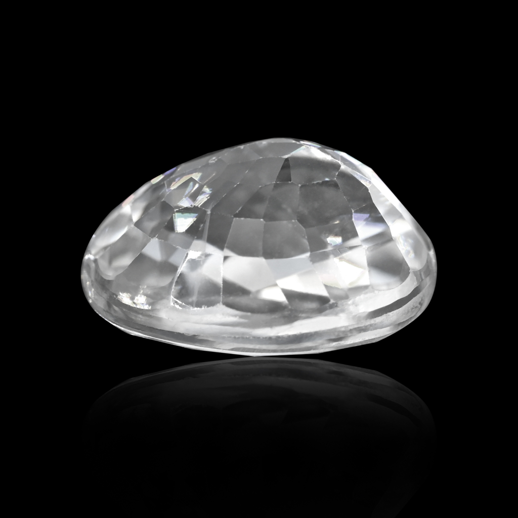 Natural White Zircon Oval Cut Birthstone 5.30 Carat