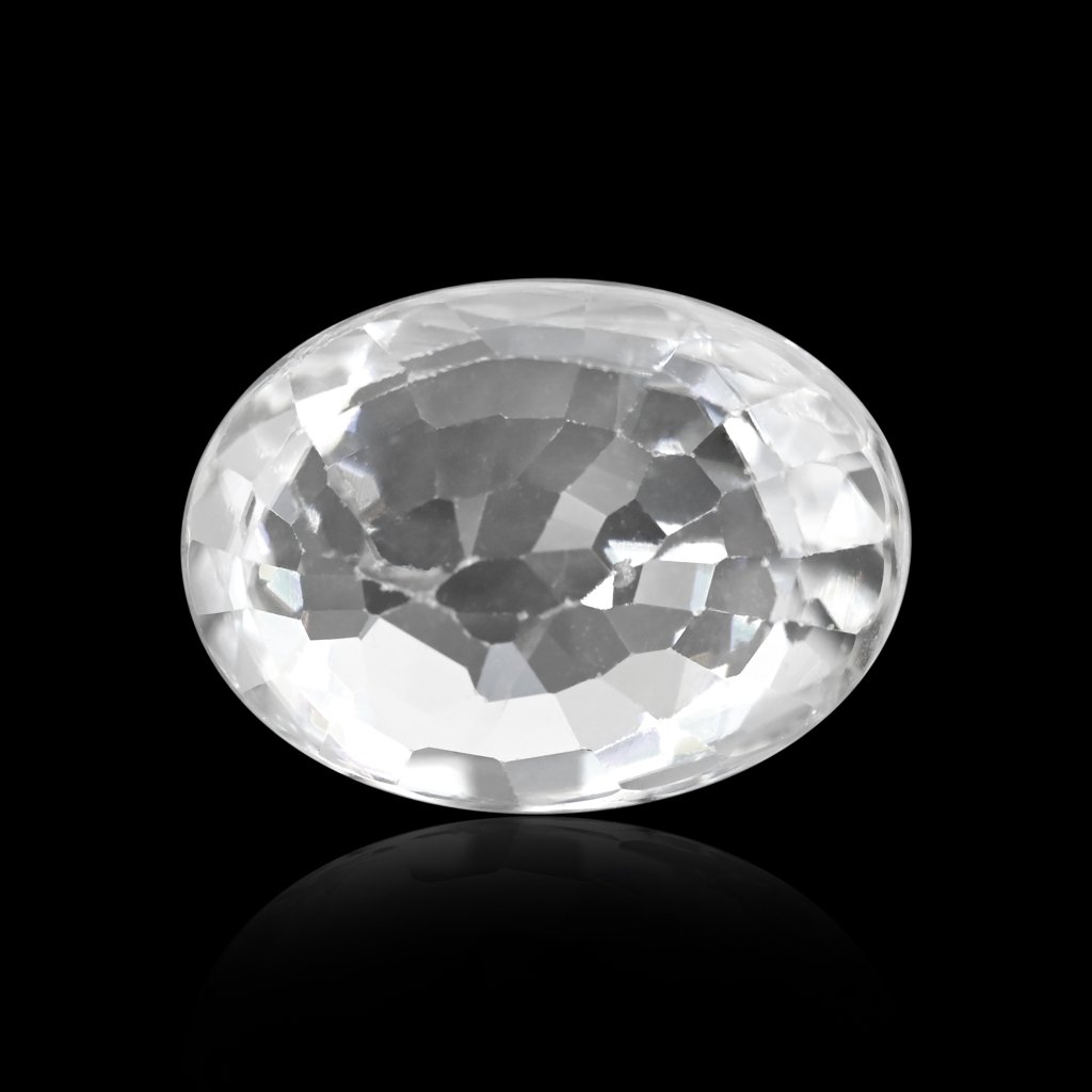 Natural White Zircon Oval Cut Birthstone 5.30 Carat