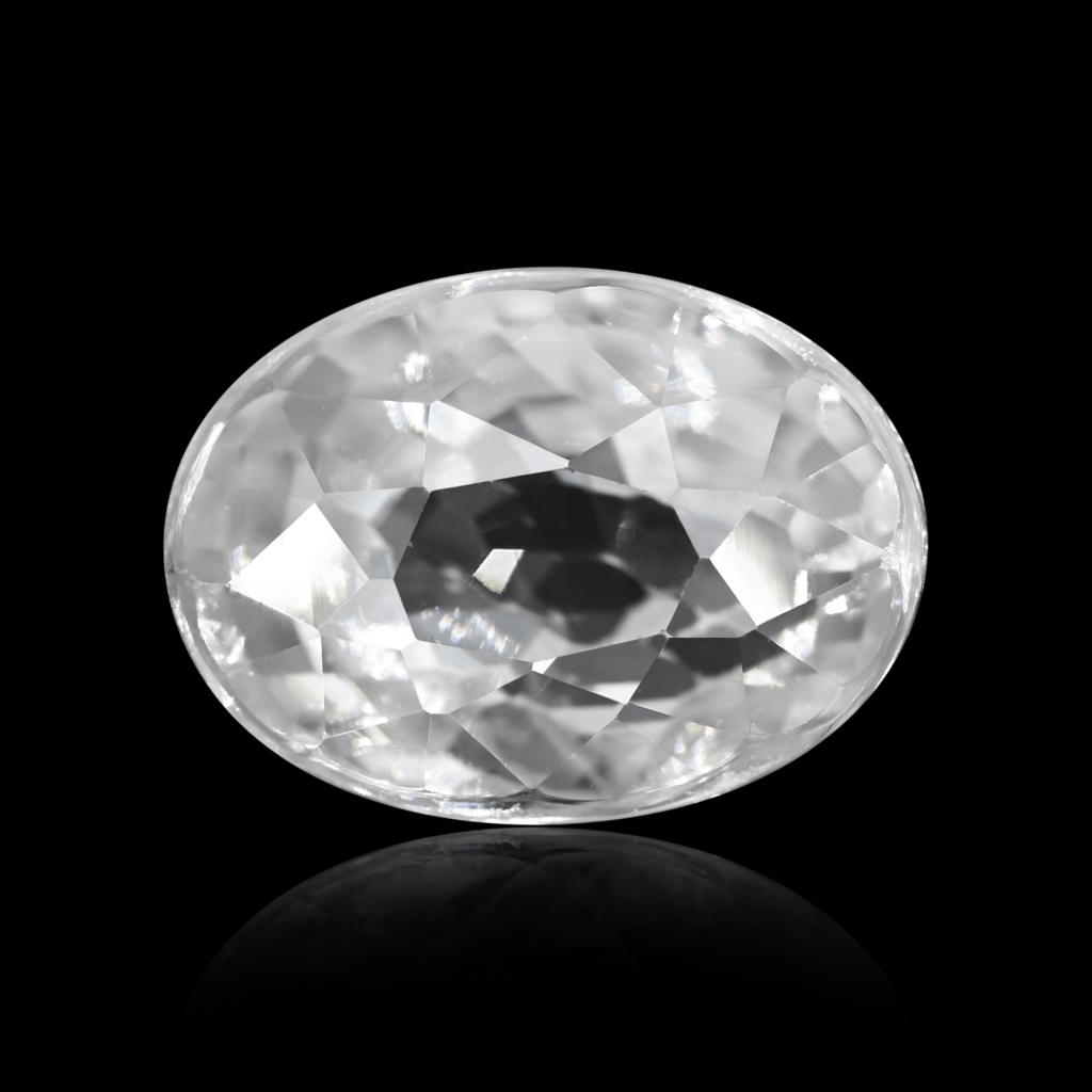 Natural White Zircon Oval Cut Birthstone 5.30 Carat