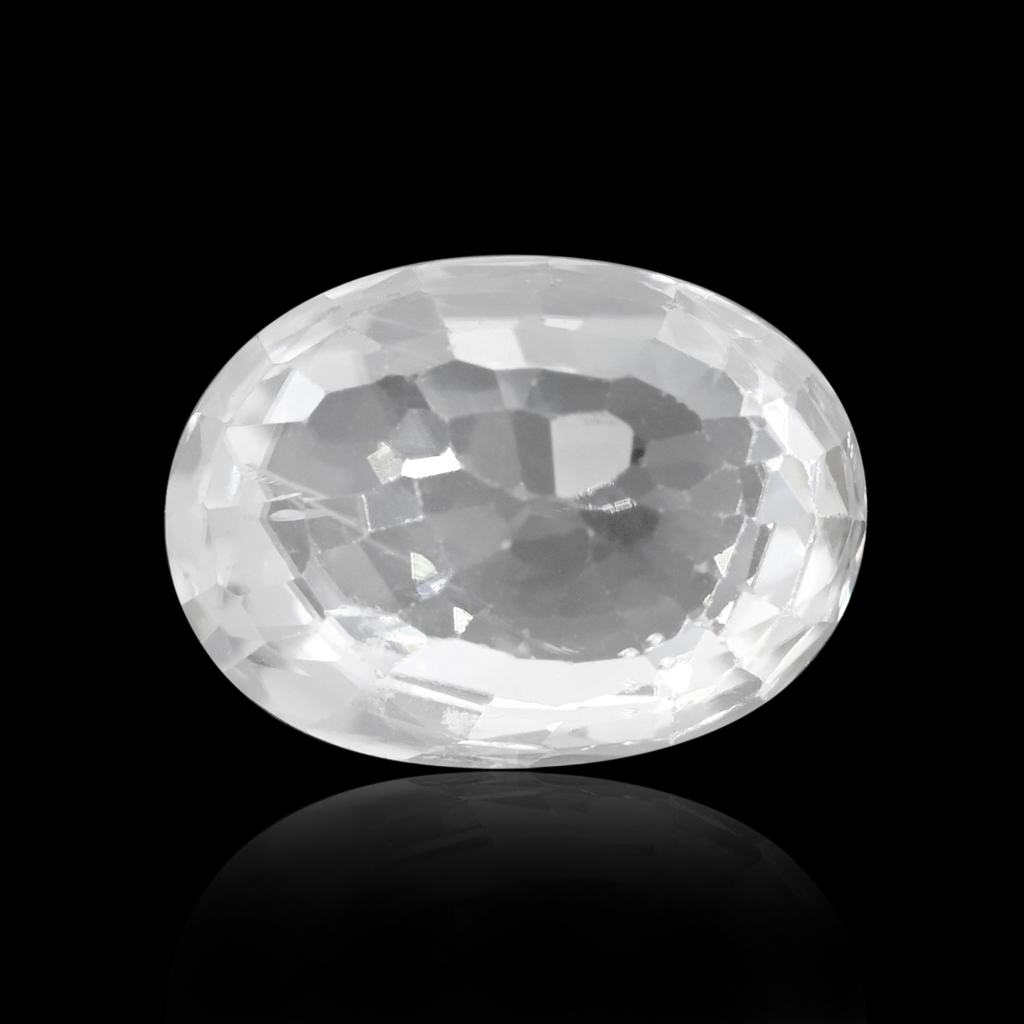 Natural White Zircon Oval Cut Birthstone 5.50 Carat