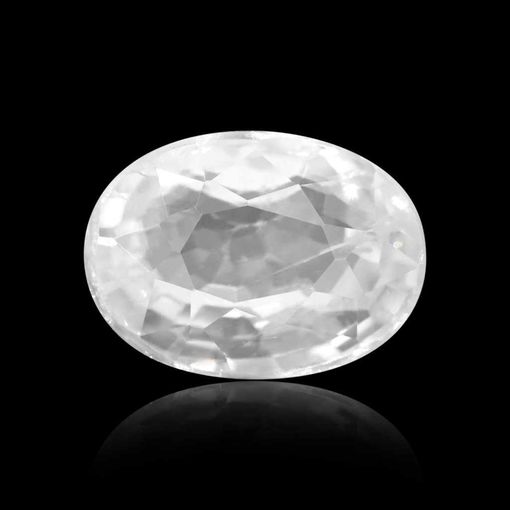 Natural White Zircon Oval Cut Birthstone 5.50 Carat