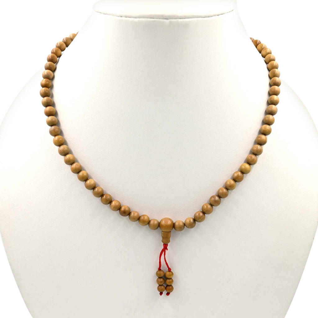 100% Natural White Sandalwood Chandan Jap Mala for Meditation