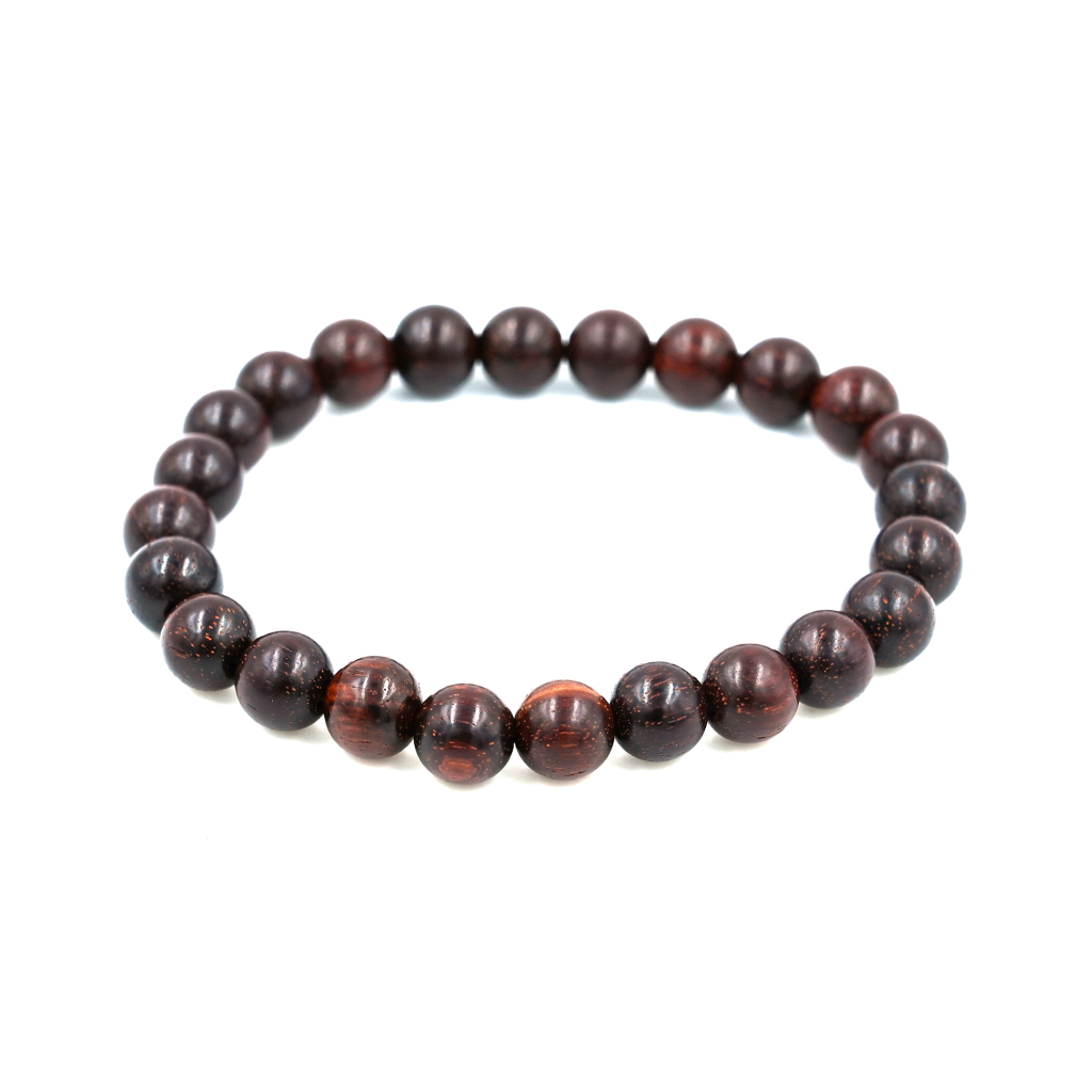 Red Sandalwood Chandan Stretchable 8mm Beads Bracelet