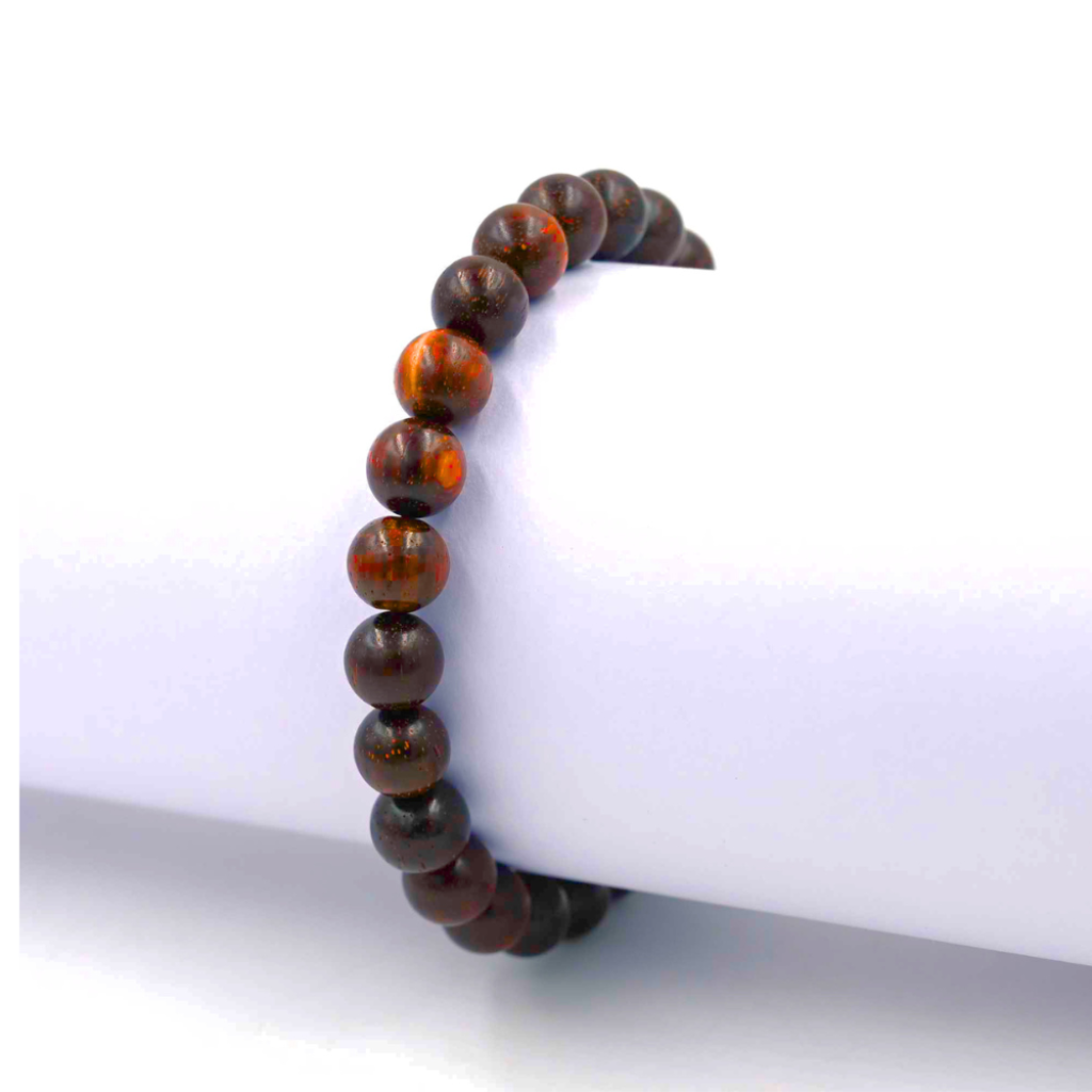 Red Sandalwood Chandan Stretchable 8mm Beads Bracelet