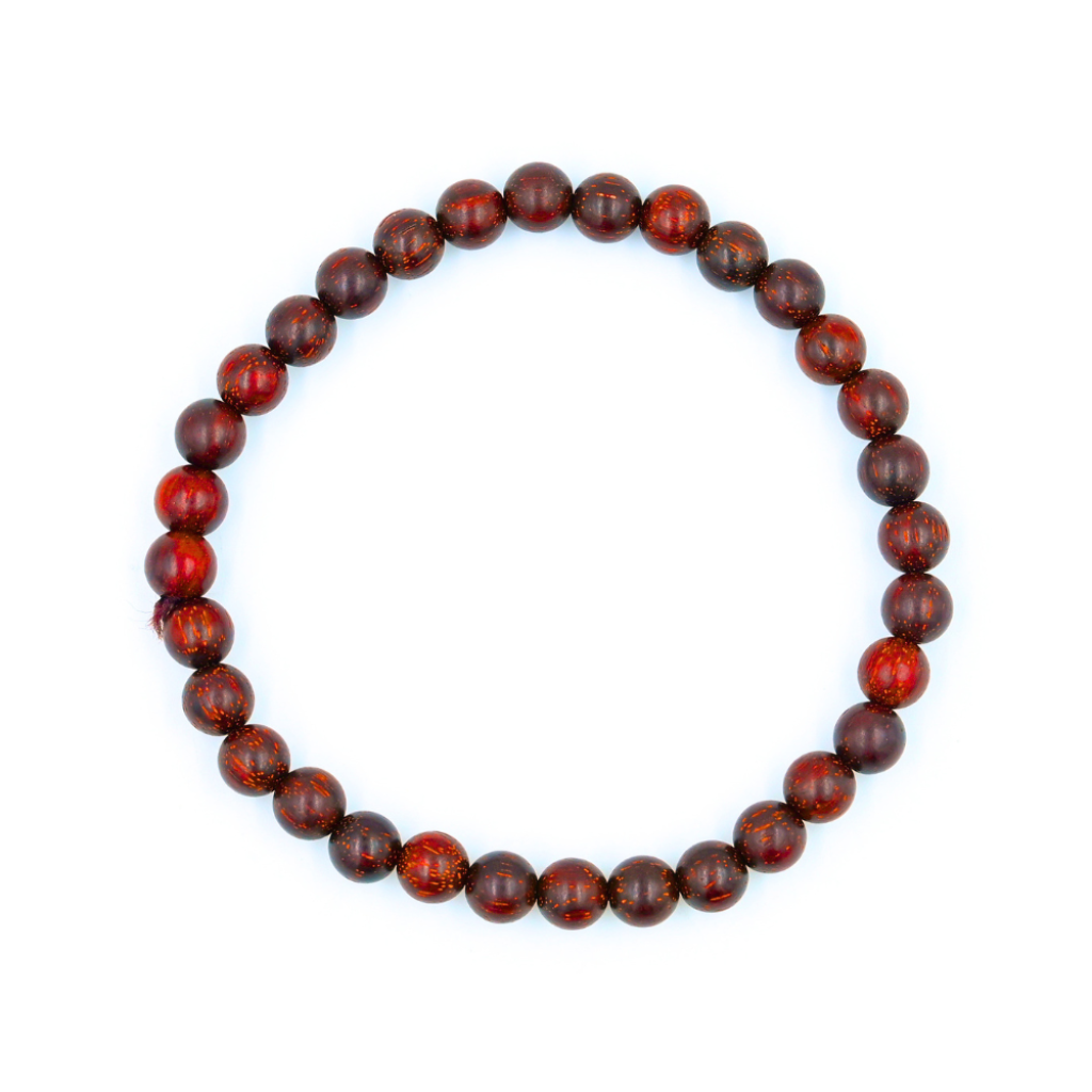 Red Sandalwood Chandan Stretchable 6mm Beads Bracelet