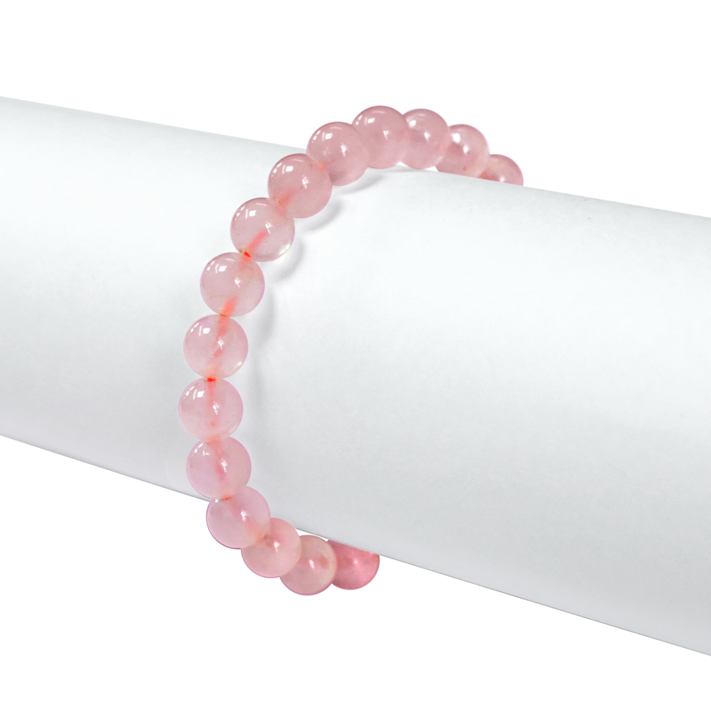 Rose Quartz Stretchable Beaded Bracelet for Love Attraction