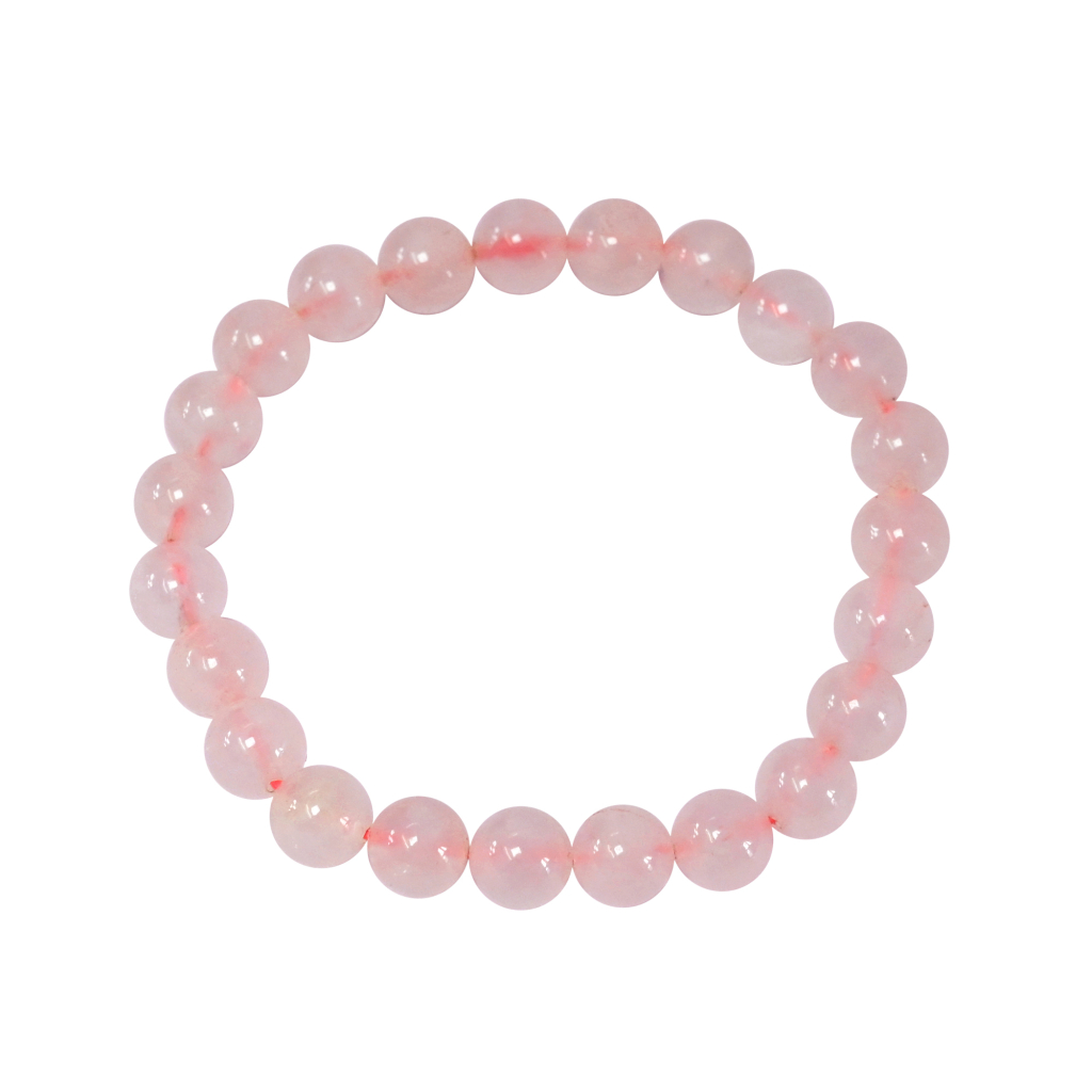 Rose Quartz Stretchable Beaded Bracelet for Love Attraction