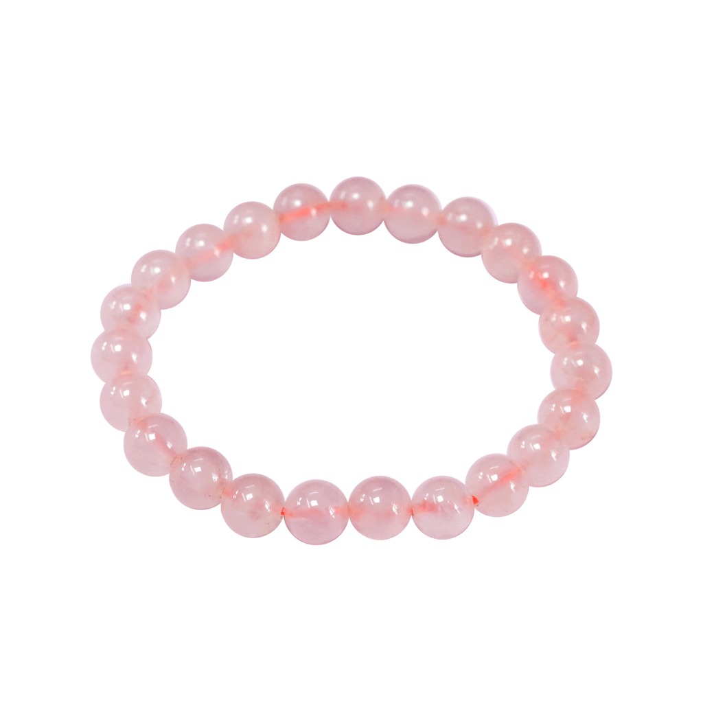 Rose Quartz Stretchable Beaded Bracelet for Love Attraction