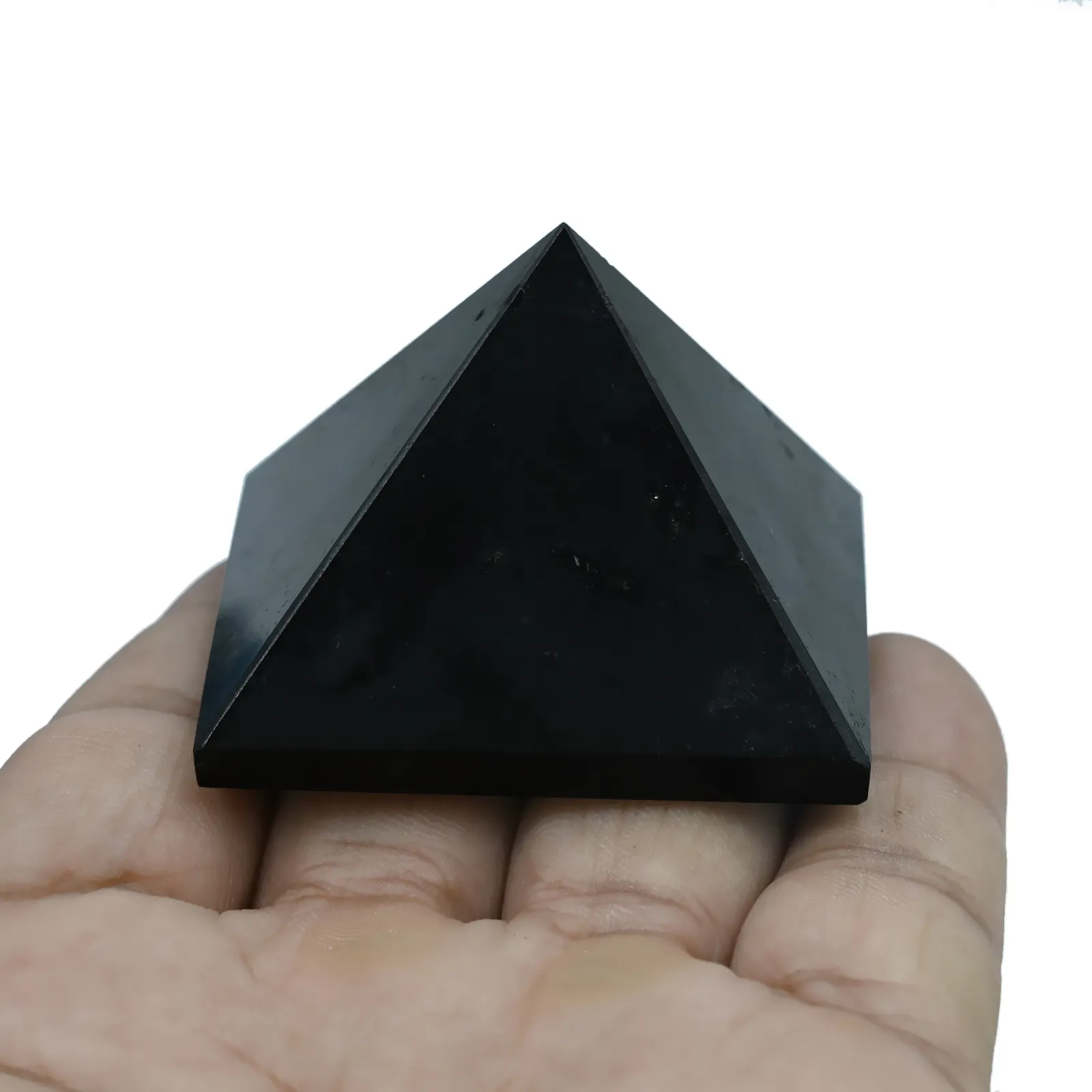 Black Tourmaline Crystal Pyramid for Vastu Protection-120gms