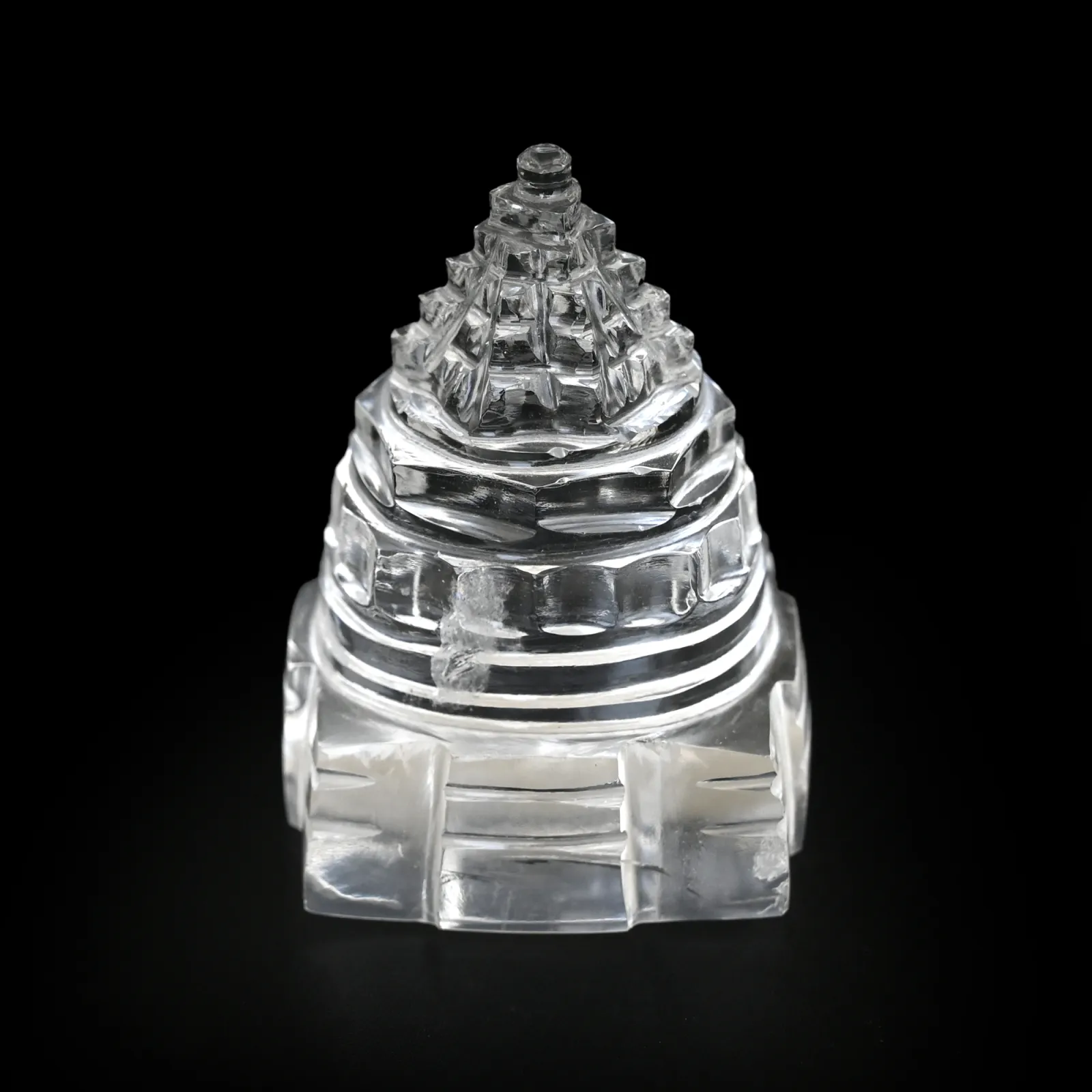 Natural Sphatik Meru Shree Yantra for Vastu & Wealth Energy-66gms